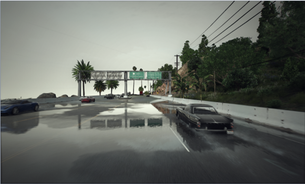 GTA On-Road Highway Rain